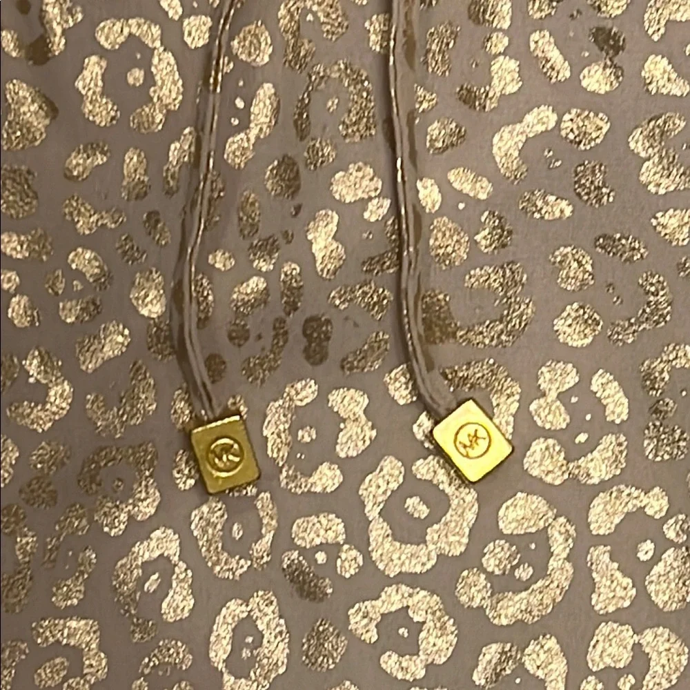 MICHAEL Michael Kors Gold Leopard Sailor Collar Ruffled Blouse w/Flare Sleeves 💛 - Picture 9 of 12